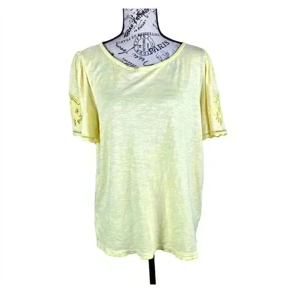 Caslon embroidery puffed sleeves casual top - XL